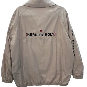 Represent Jacket Size Extra Large XL Beige‎ 1/4 Zip Here Is Holy Windbreaker